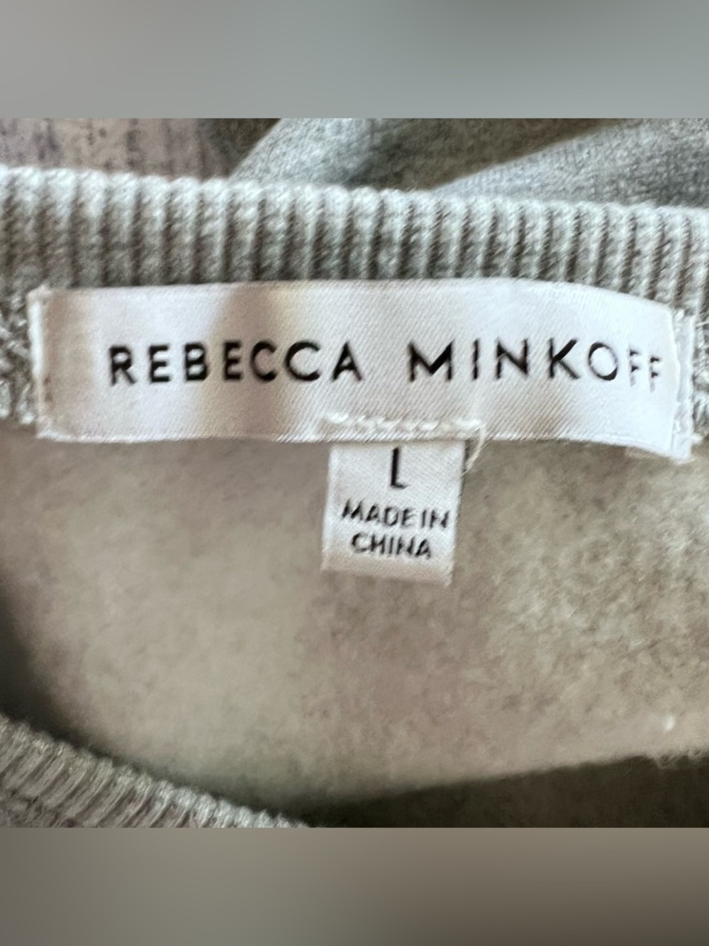 Rebecca Minkoff Gray Janine Puff Sleeve Sweatshirt Size L - Picture 3 of 6